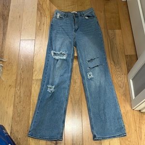 Wide leg relaxed fit boyfriend jeans